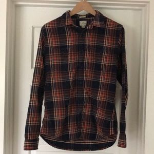 J. Crew Slim Midweight Flannel In Orange Plaid